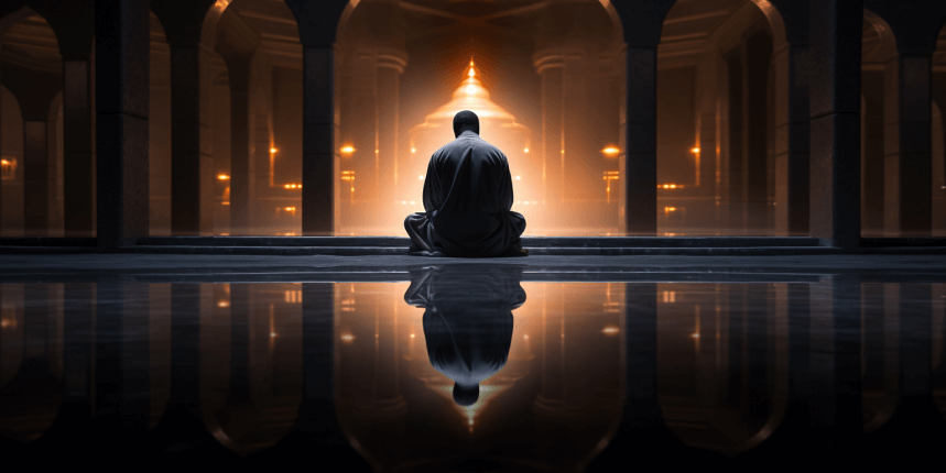 Individual in deep reflection representing self-understanding in Islamic Psychology.